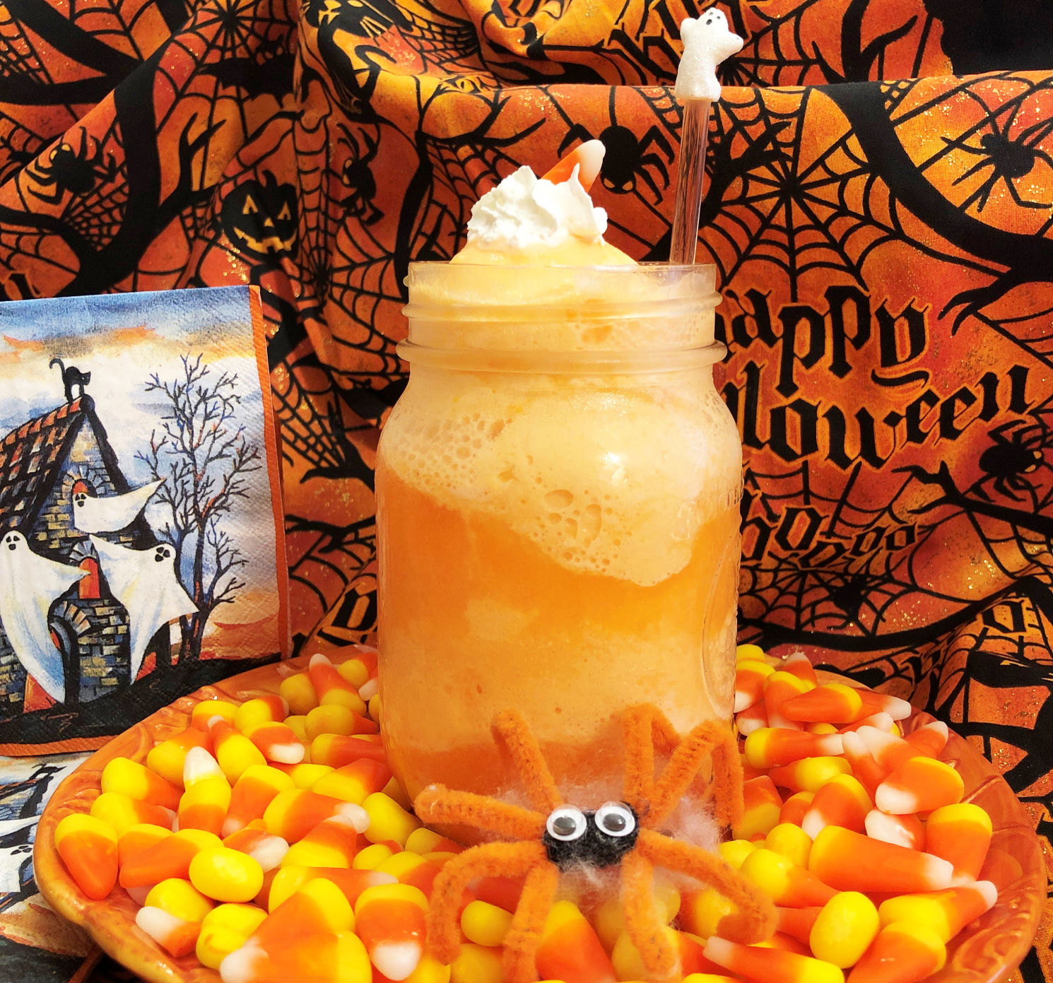 Halloween Orange Sherbert Floats
